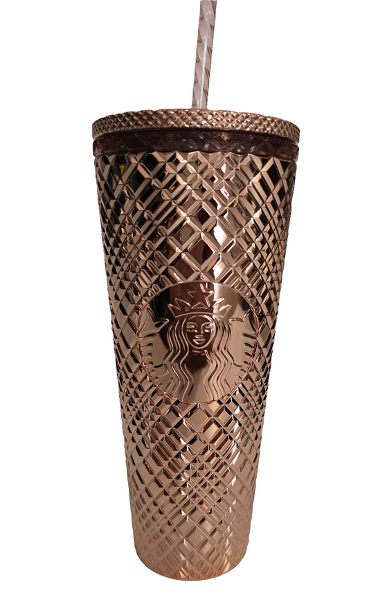 Starbucks 2023 Winter Holiday Jeweled 24oz Cold Cup – Rose Gold