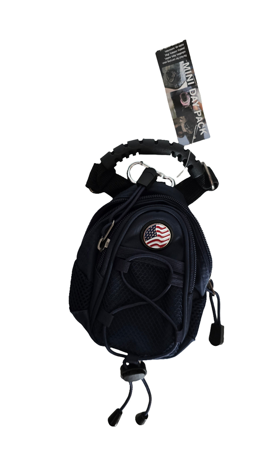 Mini Day Pack with USA Flag Patch – Navy Blue