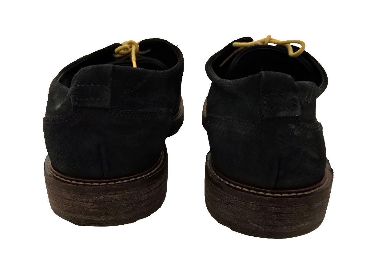 ecco wingtip suede oxfords - black w/ yellow laces (size us 13, pre-owned)