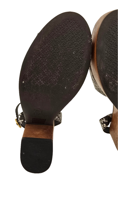 Tory Burch Black Snakeskin Platform Sandals – Size 7.5M (Excellent Condition)