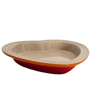 Le Creuset Stoneware Heart Dish – Flame Orange/Red