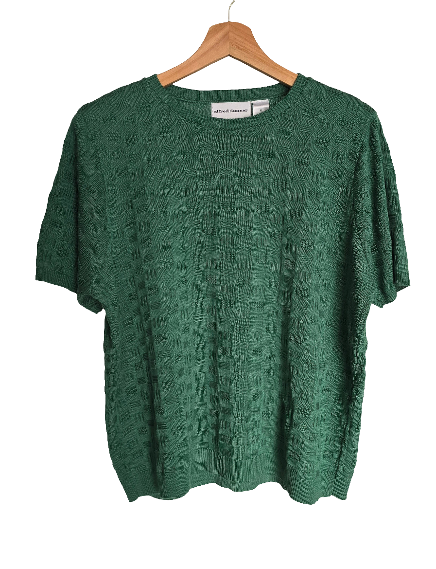 alfred dunner green textured knit shirt – tagged xl (fits like m)