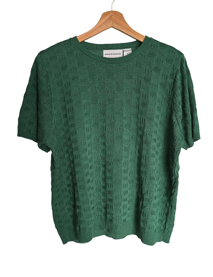 Alfred Dunner Green Textured Knit Shirt – Tagged XL (Fits Like M)