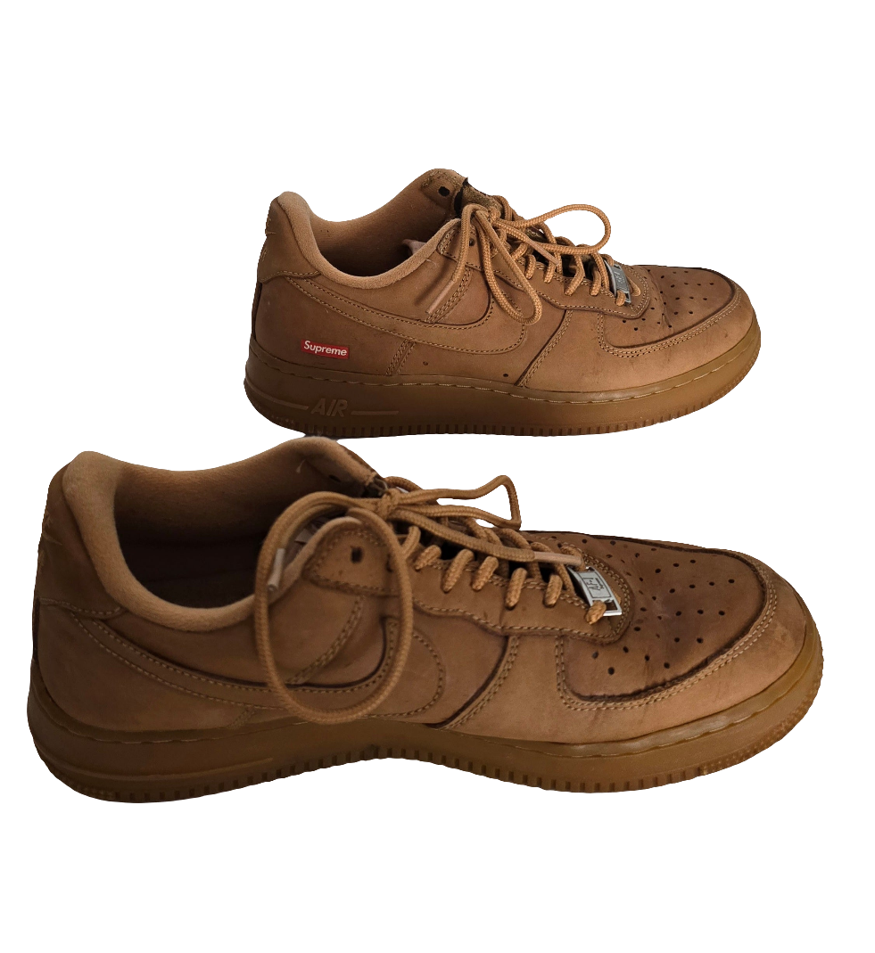 nike air force 1 x supreme flax brown dn1555-200 - size 8.5 us / 42 eu / 40 br