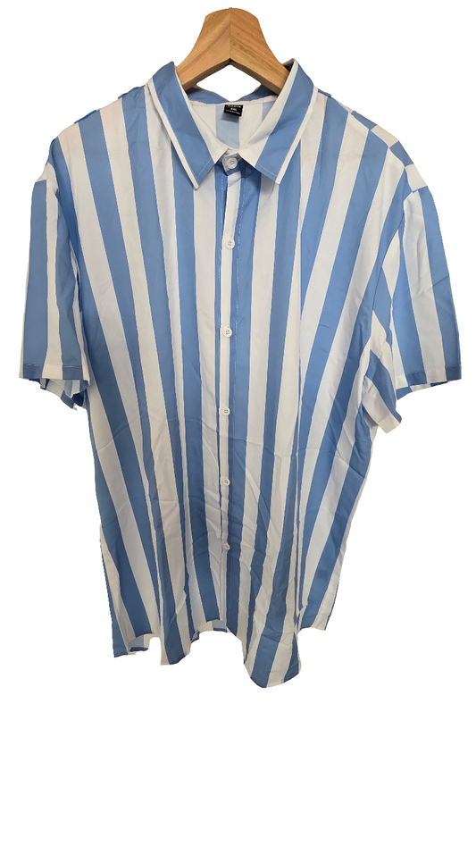Shein Men’s Striped Short Sleeve Shirt - Size XXL (Fits Like M)