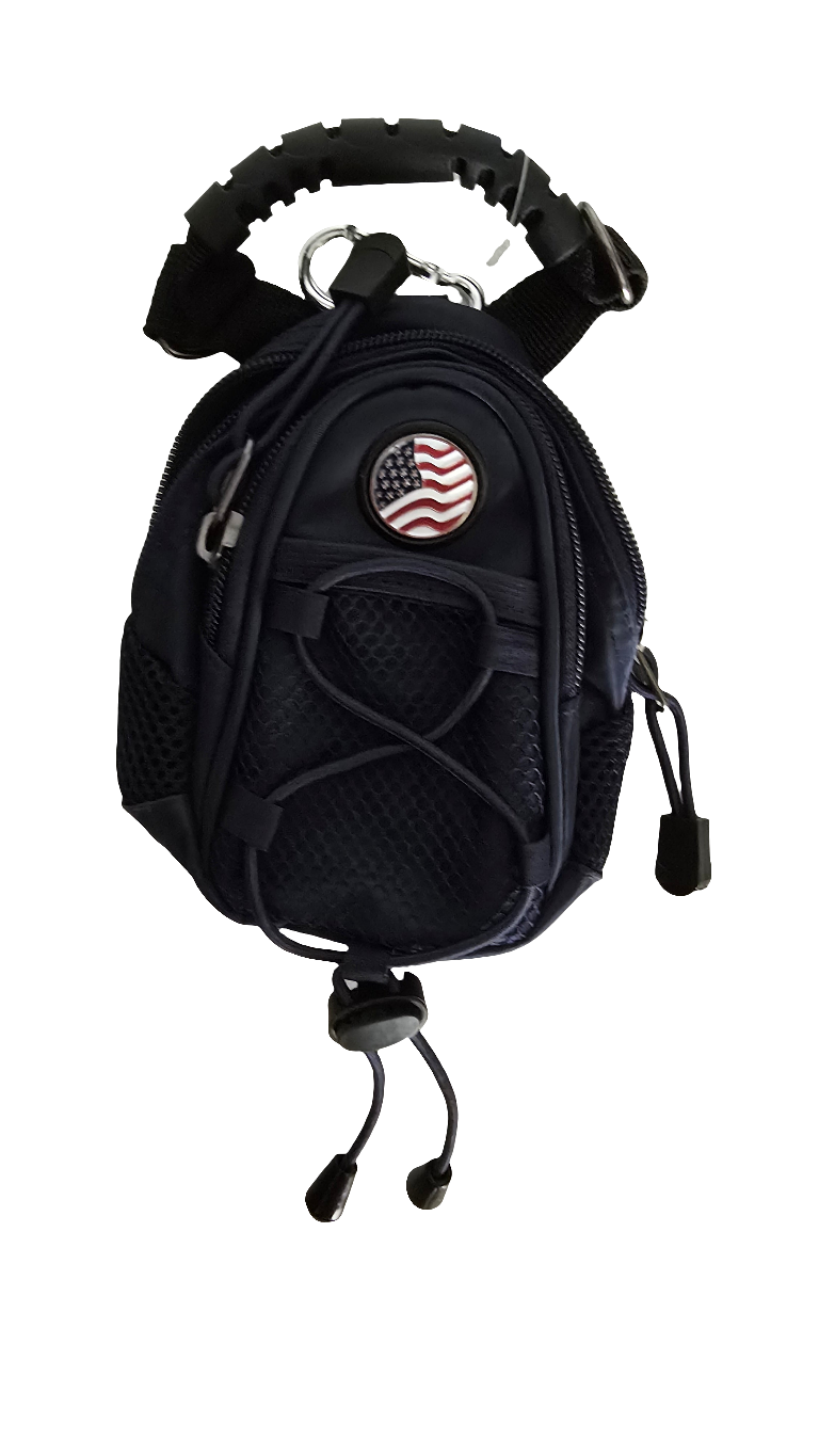 mini day pack with usa flag patch – navy blue