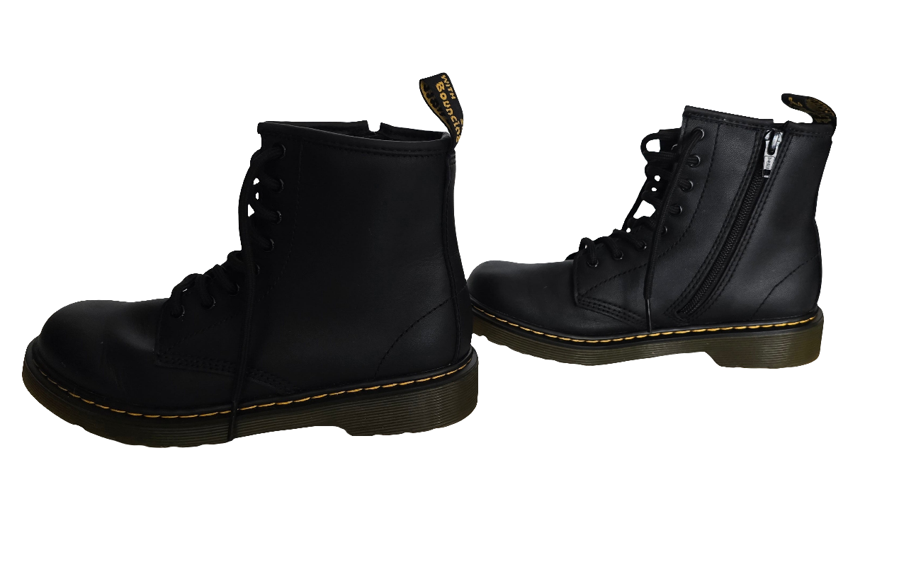 dr. martens black leather combat boots – women’s size 4 us (eu 36)