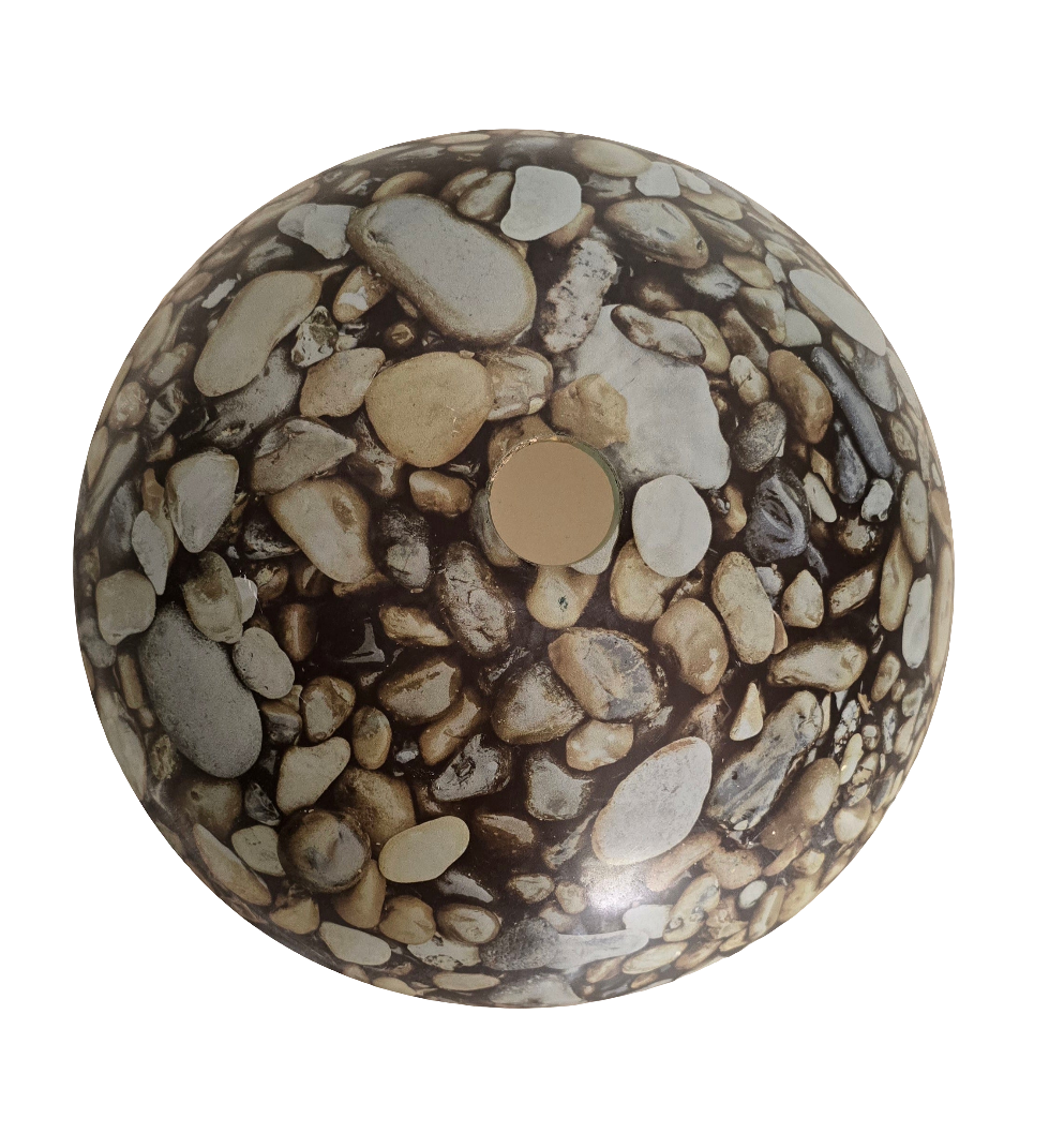 decorative glass vessel sink – river rock pattern (round bowl)