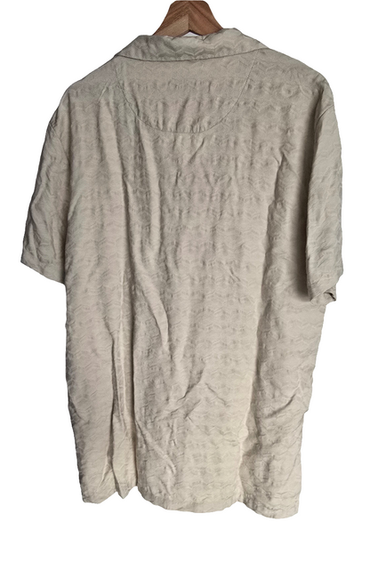 DAY & AGE Beige Textured Camp Collar Shirt – XL