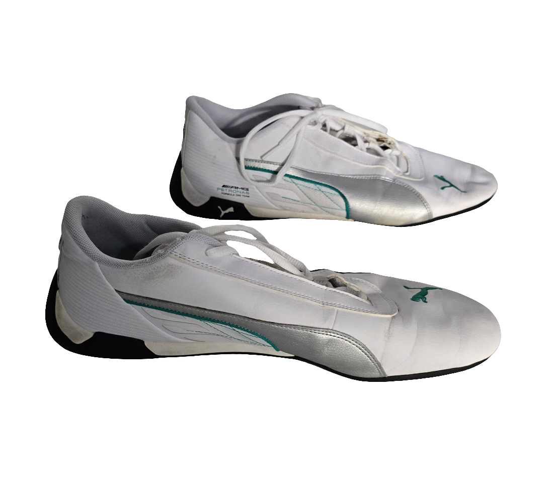 puma x mercedes amg petronas shoes – white/green – size 13 us (eur 47, uk 12)
