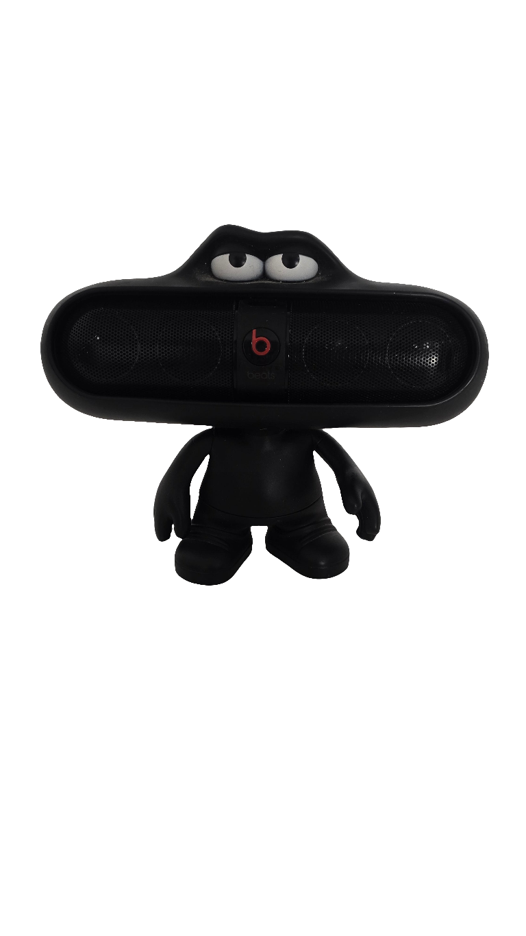 beats pill portable speaker with “pill dude character” stand – for parts only