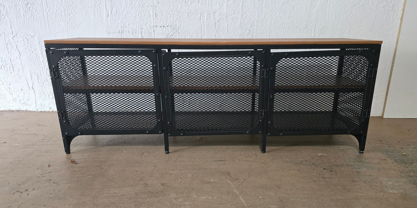 fjällbo tv unit – black / wood top – ikea