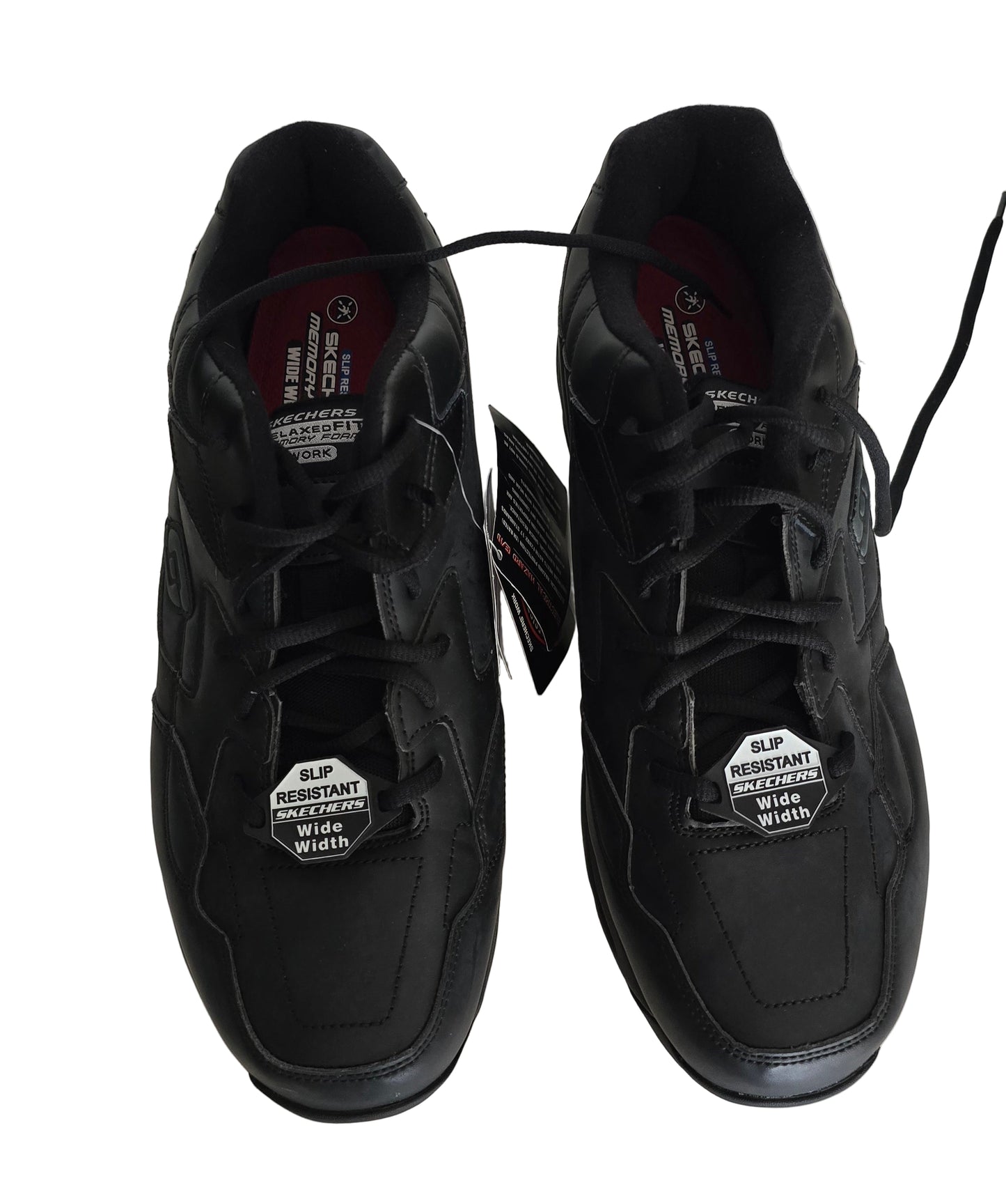 skechers work slip resistant memory foam wide width black – size 13 us – sku 77032ew