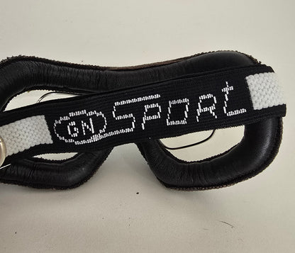 Vintage Motorcycle Goggles – Black Leather Padding & Chrome Frame