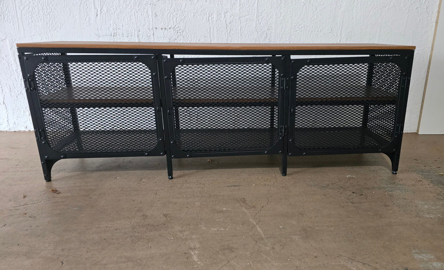 fjällbo tv unit – black / wood top – ikea